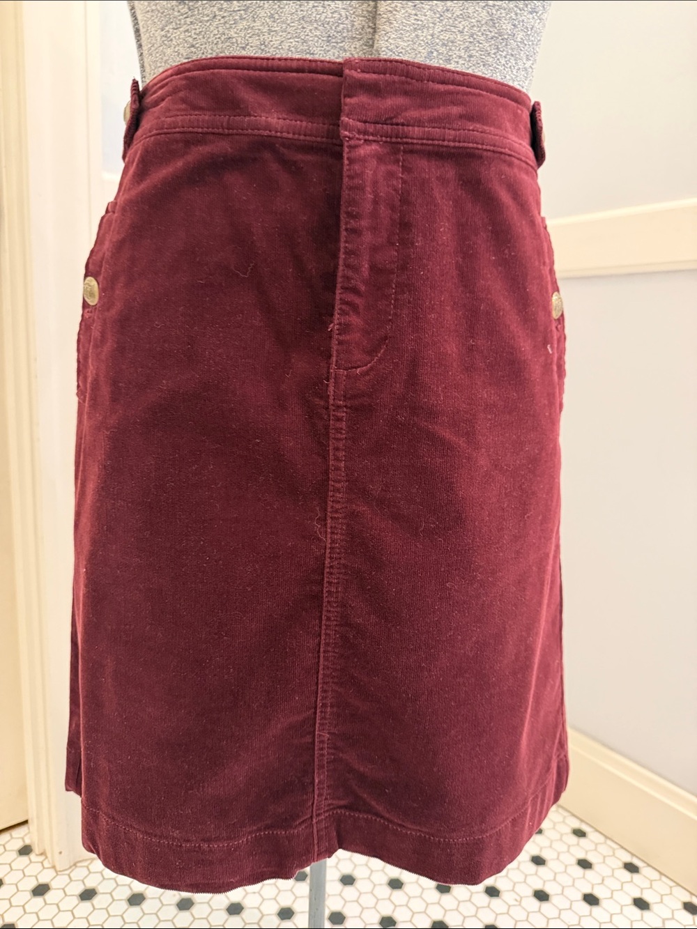 Women’s Burgundy Corduroy Skirt